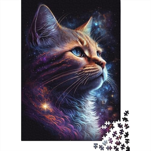 Galaxy Cat Puzzle, 100% recycelter Karton, 100% recycelter Karton, Puzzle für Jungen oder Mädchen, 1000 Teile (38 x 26 cm) von LMYmoney