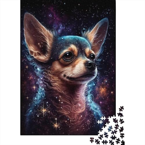 Galaxy Chihuahua 1000-teiliges Puzzle für Teenager, Geschenke, Holzpuzzle, Puzzle für Erwachsene, Lernspiele für Zuhause, DIY-Spielzeug, 1000 Teile (38 x 26 cm) von LMYmoney