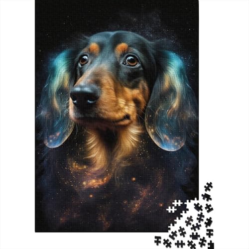 Galaxy-Dackel-Puzzle, 100% recycelter Karton, 100% recycelter Karton, Puzzle für Jungen oder Mädchen, 1000 Teile (38 x 26 cm) von LMYmoney