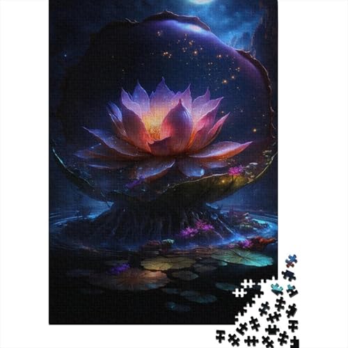 Galaxy Fantasy Lotus 1000-teiliges Puzzle, Holzpuzzle für Teenager, lustige Puzzles 1000 Teile (38 x 26 cm) von LMYmoney