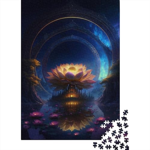 Galaxy Fantasy Lotus Holzpuzzle 1000 Teile Puzzle für Erwachsene Lernspiel Herausforderung Spielzeug 1000 Stück (38 x 26 cm) von LMYmoney