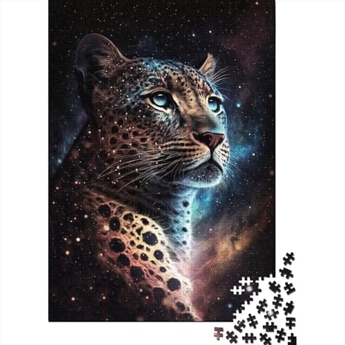 Galaxy Leopard Holzpuzzle 1000 Teile Puzzle für Erwachsene Lernspiel Herausforderung Spielzeug 1000 Stück (38 x 26 cm) von LMYmoney