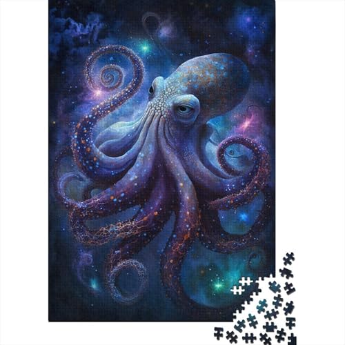 Galaxy Octopus Puzzle, rechteckig, Pappe, Papier, rechteckig, Puzzle für Erwachsene und Kinder, 1000 Teile (38 x 26 cm) von LMYmoney