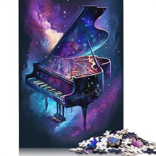 Galaxy Piano Puzzle, rechteckige Pappe, 100% recycelter Karton, Puzzle für Erwachsene, 1000 Teile (75 x 50 cm) von LMYmoney