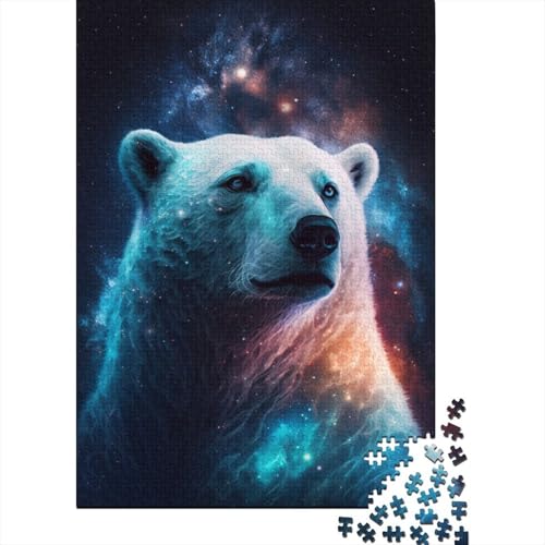 Galaxy Polar Bear Puzzle Fun Premium-Puzzle aus Karton für Erwachsene und Teenager, 1000 Teile (38 x 26 cm) von LMYmoney