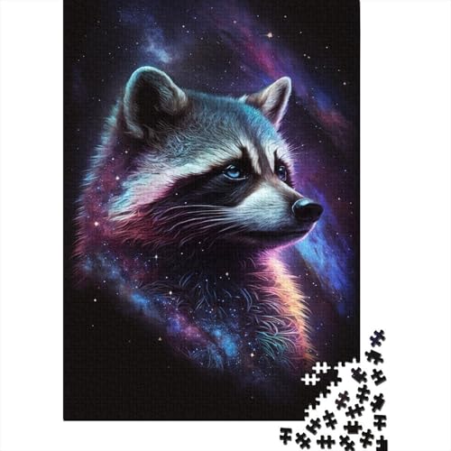 Galaxy Raccoon Puzzle, 100% recycelter Karton, 100% recycelter Karton, Puzzle für Jungen oder Mädchen, 1000 Teile (38 x 26 cm) von LMYmoney