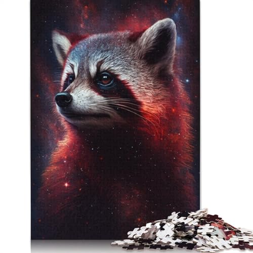 Galaxy Red Raccoon Puzzle, anpassbare Bilder, 100% recycelter Karton, Puzzle für Kinder und Erwachsene ab 12 Jahren, einzigartiges Geschenk, 1000 Teile (75 x 50 cm) von LMYmoney