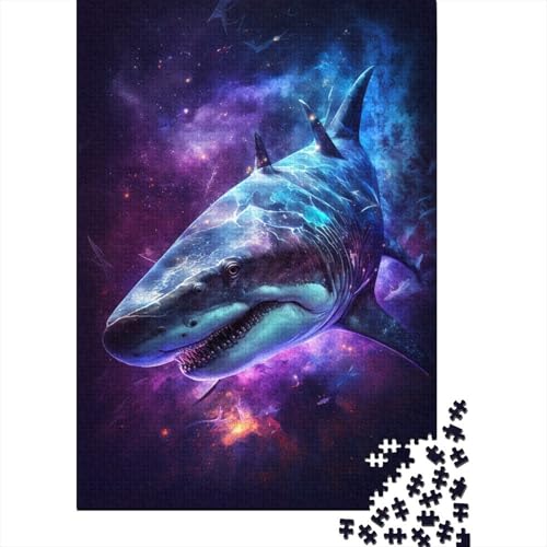 Galaxy Shark Puzzle, Premium-Puzzle aus 100% recyceltem Kartonpapier, rechteckig, für Jungen oder Mädchen, 1000 Teile (38 x 26 cm) von LMYmoney