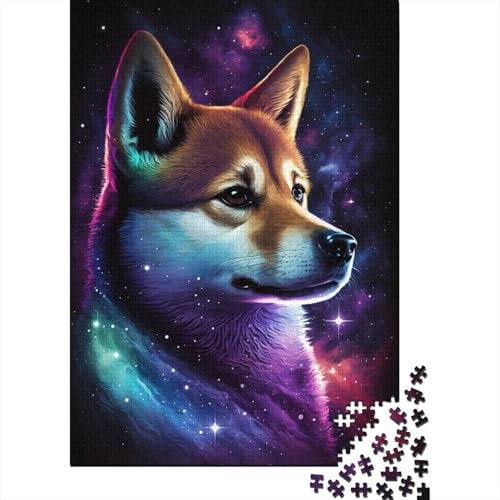 Galaxy Shiba Inu 1000-teiliges Puzzle für Teenager, Geschenke, Holzpuzzle, Puzzle für Erwachsene, Lernspiele für Zuhause, DIY-Spielzeug, 1000 Teile (38 x 26 cm) von LMYmoney