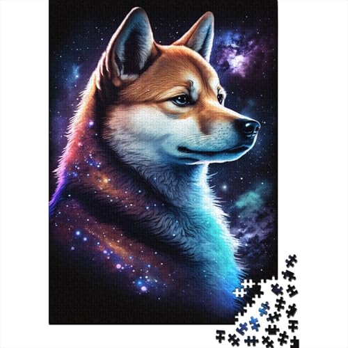 Galaxy Shiba Inu Puzzle, Dekompressionsspielzeug, rechteckiges Papierpuzzle für Kinder und Erwachsene ab 12 Jahren, 1000 Teile (38 x 26 cm) von LMYmoney