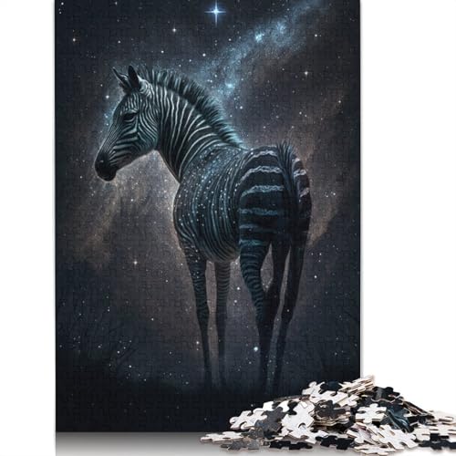 Galaxy Zebra Holzpuzzle 1000 Teile Puzzle für Erwachsene Lernspiel Herausforderung Spielzeug 1000 Stück (75 x 50 cm) von LMYmoney