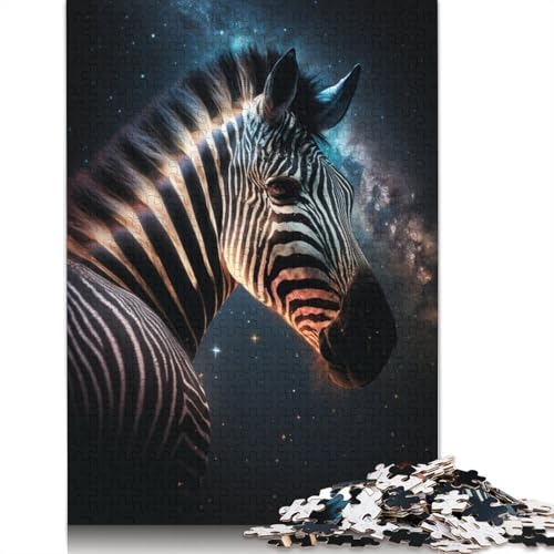 Galaxy Zebra Puzzle-Spielzeug, Lernspiel, Premium-Karton-Puzzle für Erwachsene und Kinder, 1000 Teile (75 x 50 cm) von LMYmoney