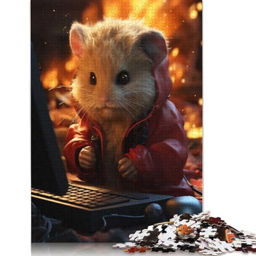 Gamer Hamster Puzzle für Erwachsene, Lernspiel, Coole Puzzles für Erwachsene und Kinder, 1000 Teile (75 x 50 cm) von LMYmoney