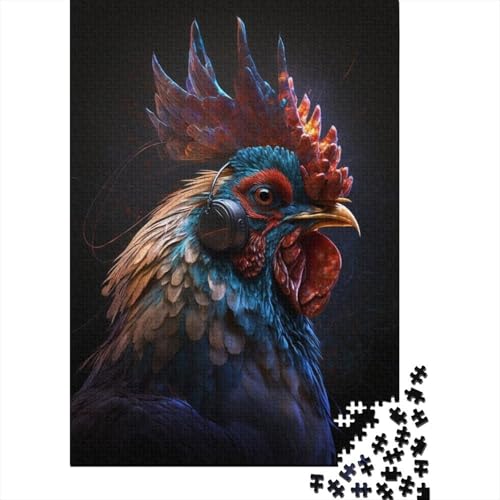 Geflügel-Hahn-Puzzle, Denksportaufgabe, Premium-Puzzle aus Karton für Kinder und Erwachsene ab 12 Jahren, 1000 Teile (38 x 26 cm) von LMYmoney