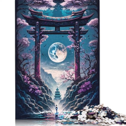 Geisha Moonlight Puzzle, rechteckig, Papppuzzle, Geschenk für Kinder ab 12 Jahren, 1000 Teile (75 x 50 cm) von LMYmoney
