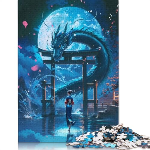 Geisha und Blauer Drache, 520 Puzzles für Erwachsene, Lernspiel, Puzzlespiele für Erwachsene für Jungen oder Mädchen, 520 Teile (52 x 38 cm) von LMYmoney