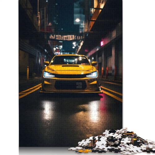 Gelbes Tuning-Auto-Puzzle, Lernspiele, Familienaktivitäten, Premium-Karton-Puzzle für Frauen und Männer, 1000 Teile (75 x 50 cm) von LMYmoney