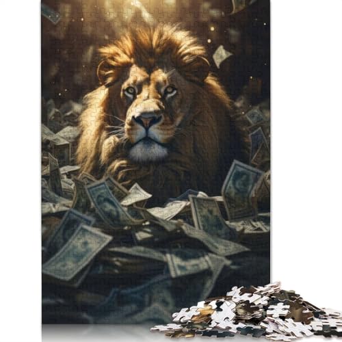 Geldlöwe, reiche Dollar, Puzzle, Spielzeug, Lernspiel, Premium-Karton-Puzzle für Erwachsene und Kinder, 1000 Teile (75 x 50 cm) von LMYmoney