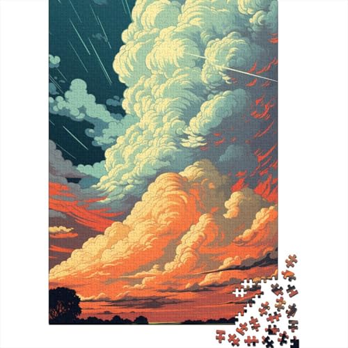 Gemälde von Wolken, 1000-teiliges Puzzle für Teenager, Geschenke, Holzpuzzle, Puzzle für Erwachsene, Lernspiele für Zuhause, DIY-Spielzeug, 1000 Teile (38 x 26 cm) von LMYmoney