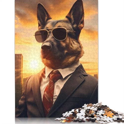 Gentleman Deutscher Schäferhund Puzzle, freundliche Materialien, 100 Prozent recycelte Pappe, Puzzle für Erwachsene und Kinder, Geschenk, 1000 Teile (75 x 50 cm) von LMYmoney