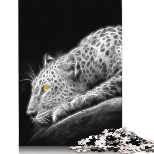 Gepard-Leopard-Fraktal-Puzzle für Erwachsene, Spielzeug, Lernspiel, Puzzlespiele für Erwachsene für Frauen und Männer, 1000 Teile (75 x 50 cm) von LMYmoney