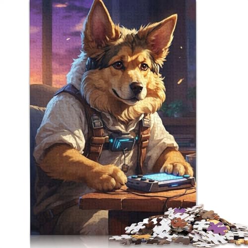 German Shepherd Puzzle 1000 Teile Schwer Puzzle Spielzeug Pädagogisches Spiel Impossible Herausforderungsspielzeug Für Erwachsene Kinder 1000pcs (38x26cm) von LMYmoney