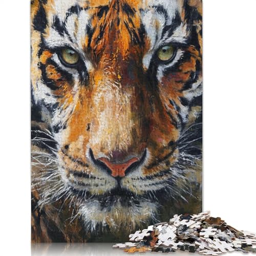 Gestreiftes Blickpuzzle, rechteckige Pappe, 100 Prozent recycelte Pappe, Puzzle für Erwachsene und Kinder, 1000 Teile (75 x 50 cm) von LMYmoney