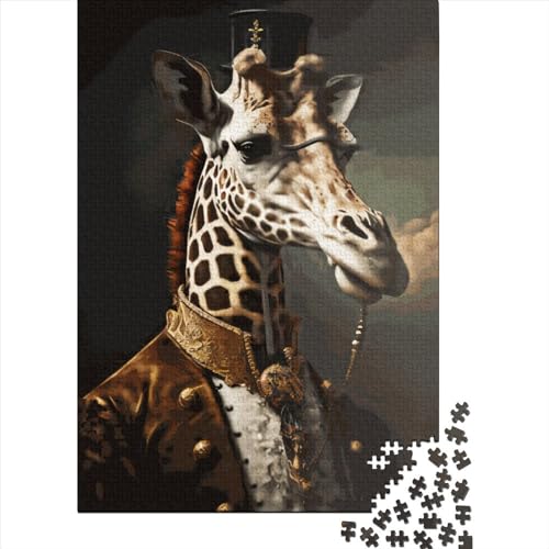 Giraffe Aristocrat Puzzle 1000-teilige Schwer Puzzle Spielzeug Lernspiel Impossible Herausforderung Spielzeug Für Erwachsene Kinder 1000pcs (75x50cm) von LMYmoney