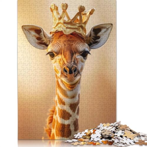 Giraffe King Puzzle DIY Spiel Papier Rechteckiges Puzzle für Jungen oder Mädchen Geburtstagsgeschenk 1000 Teile (75x50cm) von LMYmoney