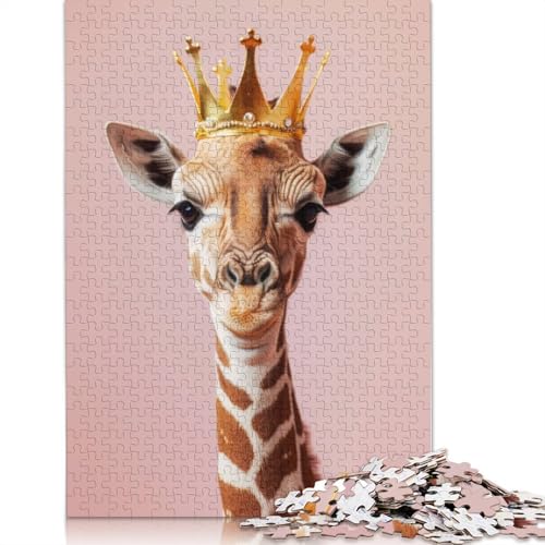 Giraffe Pastell Crown Puzzle Denksportaufgabe Premium-Karton-Puzzle für Kinder und Erwachsene ab 12 Jahren, 1000 Teile (26 x 38 cm) von LMYmoney