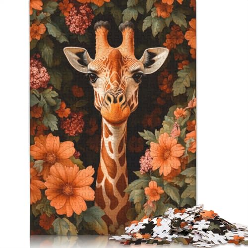 Giraffe in Blüte, 1000-teiliges Puzzle, ab 18 Jahren, Lernspiele, Puzzles für Erwachsene, für Frauen, für Kinder ab 12 Jahren, 1000 Teile (75 x 50 cm) von LMYmoney