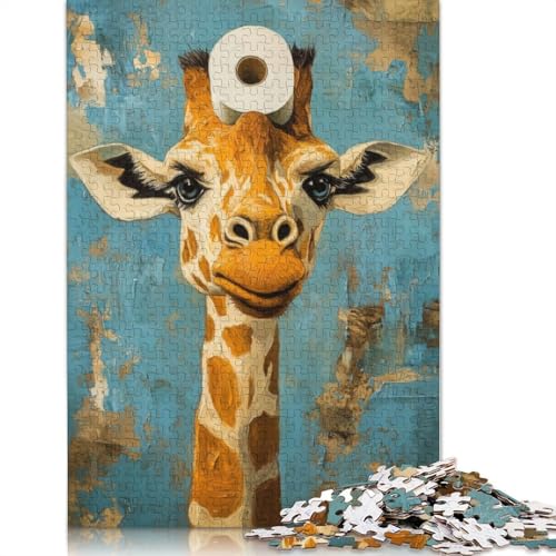 Giraffe mit Toilettenpapier, 1000 Puzzles für Erwachsene, Lernspiel, Puzzlespiele für Erwachsene für Jungen oder Mädchen, 1000 Teile (75 x 50 cm) von LMYmoney