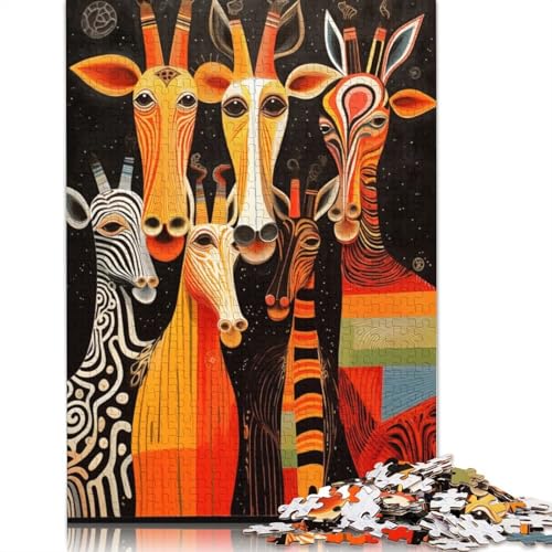 Giraffen- und Zebra-Malpuzzle, Familienspaß, rechteckiges Papierpuzzle für Kinder und Erwachsene ab 12 Jahren, Geburtstagsgeschenk, 1000 Teile (26 x 38 cm) von LMYmoney