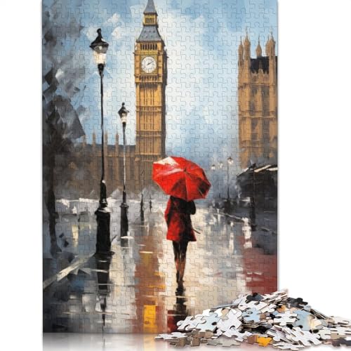 Girl Front The Iconic Big Ben Puzzle 1000 Teile Schwer Puzzle Spielzeug Lernspiel Impossible Herausforderungsspielzeug Für Erwachsene Und Kinder Ab 12 Jahren 1000pcs (75x50cm) von LMYmoney