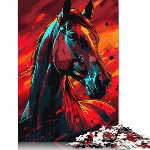 Glowing Stallion Puzzles 1000 Teile Schwer Puzzle Spielzeug Lernspiel Impossible Herausforderung Spielzeug Für Erwachsene Und Kinder in Bewährter 1000pcs (75x50cm) von LMYmoney