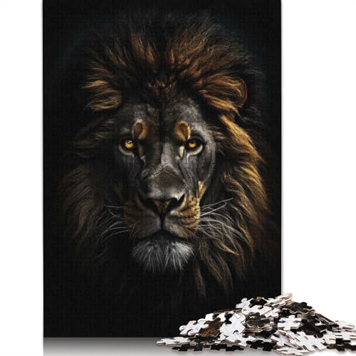 Gold Dark Lion King Puzzle, freundliche Materialien, 100 Prozent recycelte Pappe, Puzzle für Erwachsene und Kinder, 1000 Teile (26 x 38 cm) von LMYmoney
