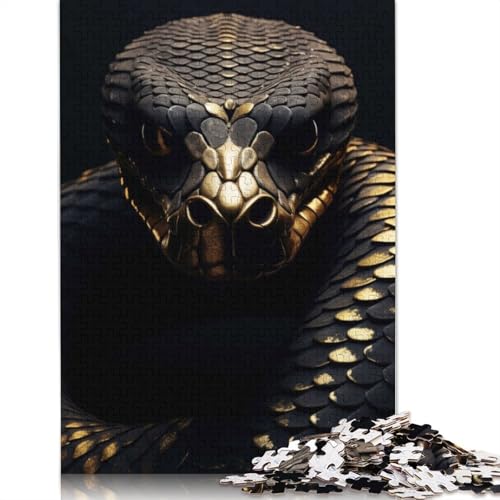 Gold Snake Animal Puzzle 1000 Teile Schwer Puzzle Spielzeug Lernspiel Impossible Herausforderungsspielzeug Für Erwachsene Und Kinder Ab 14 Jahren 1000pcs (38x26cm) von LMYmoney