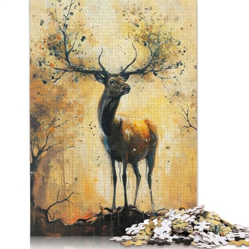 Golden Deer Puzzle, 100% recyceltes Kartonpapier, rechteckiges Puzzle für Erwachsene und Kinder, 1000 Teile (26 x 38 cm) von LMYmoney