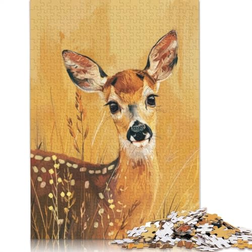 Golden Fawn Puzzle 1000-teilige Schwer Puzzle Spielzeug Pädagogisches Spiel Impossible Herausforderung Spielzeug Für Erwachsene Kinder 1000pcs (38x26cm) von LMYmoney