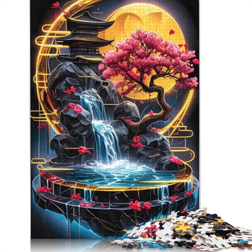 Golden Kintsugi Waterfall Puzzle 1000 Teile Schwer Puzzle Spielzeug Pädagogisches Spiel Impossible Herausforderung Spielzeug Für Erwachsene Kinder 1000pcs (38x26cm) von LMYmoney