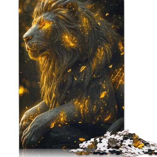 Golden Lion Puzzle, Dekompressionsspielzeug, rechteckiges Papierpuzzle für Kinder und Erwachsene ab 12 Jahren, Geschenke, 1000 Teile (26 x 38 cm) von LMYmoney