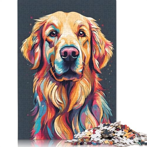 Golden Retriever, buntes 1500-teiliges Puzzle, ab 18 Jahren, Lernspiele, Puzzles für Erwachsene, für Frauen, für Kinder ab 12 Jahren, 1500 Teile (85 x 57 cm) von LMYmoney