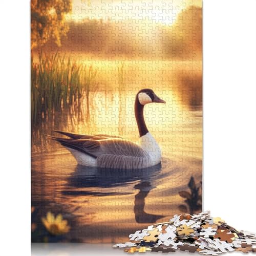 Goose at Sunset Puzzles 1000 Teile Schwer Puzzle Spielzeug Lernspiel Impossible Herausforderung Spielzeug Für Erwachsene Kinder 1000pcs (75x50cm) von LMYmoney