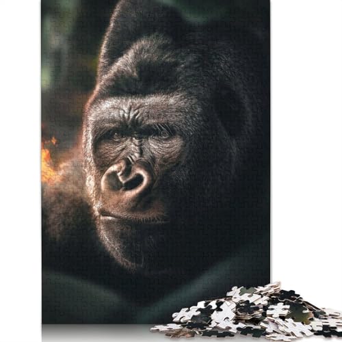 Gorilla Flame Puzzle 1000 Teile Schwer Puzzle Spielzeug Lernspiel Impossible Herausforderungsspielzeug Für Erwachsene Und Kinder Ab 14 Jahren 1000pcs (38x26cm) von LMYmoney