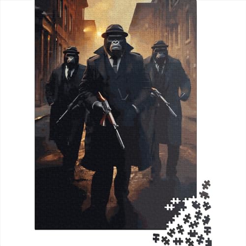 Gorilla Gangsters Puzzle 1000 Teile Schwer Puzzle Spielzeug Pädagogisches Spiel Impossible Herausforderung Spielzeug Für Erwachsene Kinder 1000pcs (38x26cm) von LMYmoney