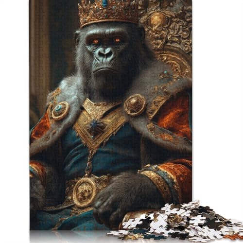 Gorilla King Puzzles 1000 Teile Schwer Puzzle Spielzeug Pädagogisches Spiel Impossible Herausforderungsspielzeug Für Erwachsene Kinder 1000pcs (75x50cm) von LMYmoney