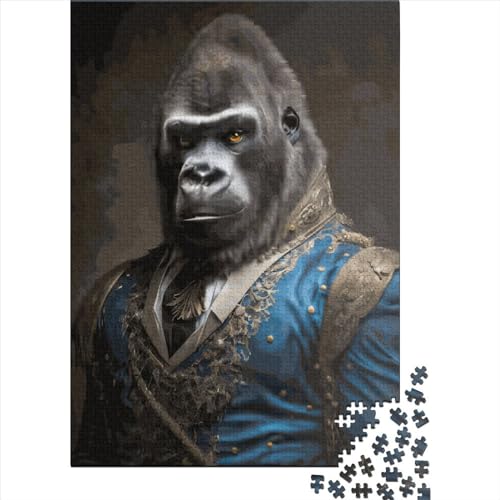 Gorilla Portrait Puzzles 1000 Teile Schwer Puzzle Spielzeug Lernspiel Impossible Herausforderung Spielzeug Für Erwachsene Kinder 1000pcs (38x26cm) von LMYmoney