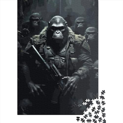 Gorilla Warfare Puzzle 1000 Teile Schwer Puzzle Spielzeug Lernspiel Impossible Herausforderung Spielzeug Für Erwachsene Kinder 1000pcs (75x50cm) von LMYmoney