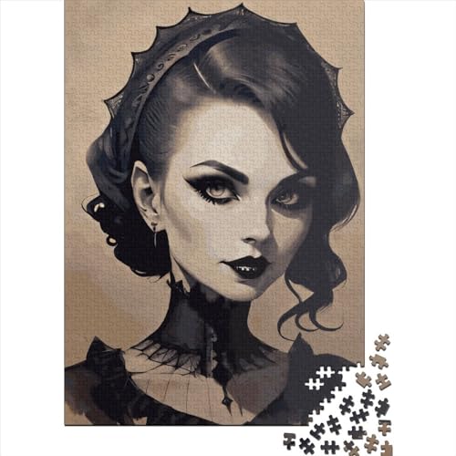 Goth Beauty Puzzle 1000-teilige Schwer Puzzle Spielzeug Lernspiel Impossible Herausforderungsspielzeug Für Erwachsene Kinder 1000pcs (75x50cm) von LMYmoney