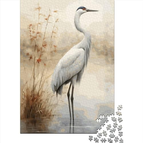 Graceful Crane Puzzle 1000-teilige Schwer Puzzle Spielzeug Lernspiel Impossible Herausforderungsspielzeug Für Erwachsene Und Kinder Ab 14 Jahren 1000pcs (38x26cm) von LMYmoney